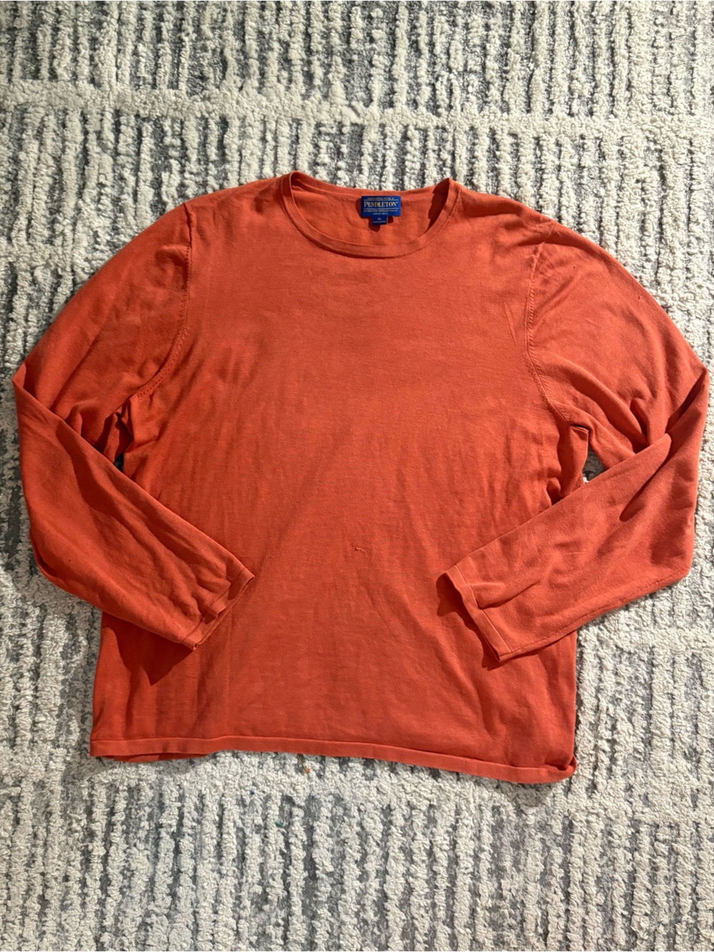 Pendleton silk blend orange long sleeve soft top size XL